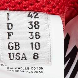 Pre Owned Moschino Couture Red Cotton Pique Zipped Knee-Length Skirt M