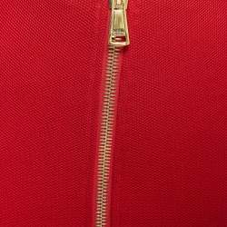 Pre Owned Moschino Couture Red Cotton Pique Zipped Knee-Length Skirt M