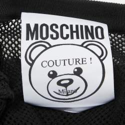 Pre Owned Moschino Couture Black Teddy Intarsia Mesh Sheer Sweatshirt S