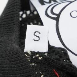 Pre Owned Moschino Couture Black Teddy Intarsia Mesh Sheer Sweatshirt S