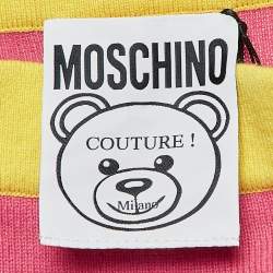 Pre Owned Moschino Couture Pink Embroidered Knit Mini Skirt M