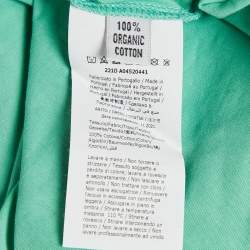 Pre Owned Moschino Couture Green Logo Embroidered Cotton T-Shirt Dress M