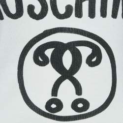 Moschino Couture White Logo Print Rib Knit Tank Top S