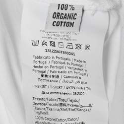 Moschino Couture White Logo Embroidered Cotton Crew Neck T-Shirt L