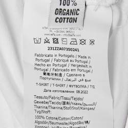 Moschino Couture White Logo Embroidered Cotton Crew Neck T-Shirt L