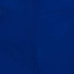 مملوكة مسبقًا Moschino Couture Blue Crepe Heart Brooch Detail Wide Leg Trousers M