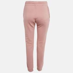 Moschino Pink Logo Print Cotton Sweatpants S