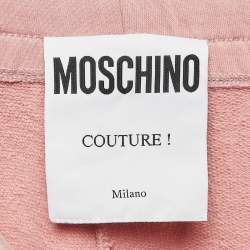 Moschino Pink Logo Print Cotton Sweatpants S