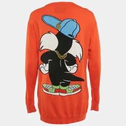 Moschino Couture X Looney Tunes Orange Intarsia Wool Sweater XS