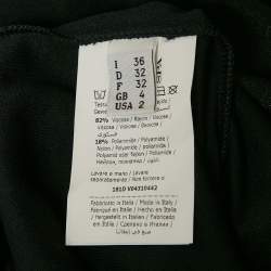 Pre Owned Moschino Couture Black Teddy Print Jersey Pleated Mini Dress XS