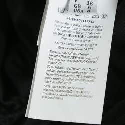 Pre Owned Moschino Couture  Black Monogram Jersey Ruched Sleeveless Midi Dress S