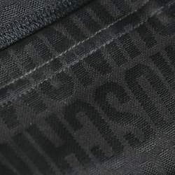 Pre Owned Moschino Couture  Black Monogram Jersey Ruched Sleeveless Midi Dress S