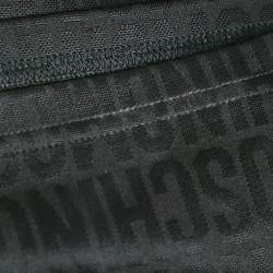 Pre Owned Moschino Couture  Black Monogram Jersey Ruched Sleeveless Midi Dress S