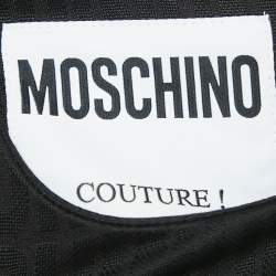 Pre Owned Moschino Couture  Black Monogram Jersey Ruched Sleeveless Midi Dress S