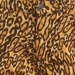 Pre Owned Moschino Couture Brown Leopard Print Cotton Pants L