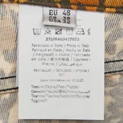 Pre Owned Moschino Couture Brown Leopard Print Cotton Pants L
