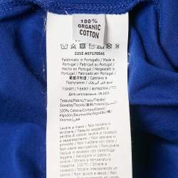 Pre Owned Moschino Couture Blue Logo Print Jersey Loose Fit T-Shirt L