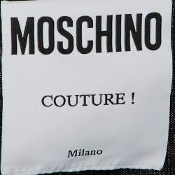 Pre Owned Moschino Couture Black Lurex Logo Detail Knit Dress & Cardigan Set M
