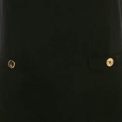 Pre Owned Moschino Couture Black Wool Knit Neck Embellished Mini Dress M