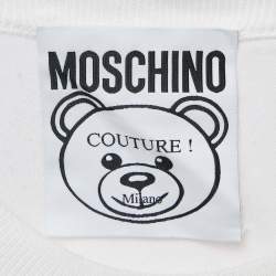 Moschino Couture White Teddy Print Cotton Crewneck Sweatshirt S