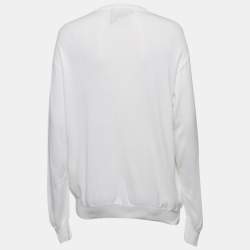 Moschino Couture White Teddy Print Cotton Crewneck Sweatshirt S