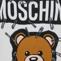 Moschino Couture White Teddy Print Cotton Crewneck Sweatshirt S