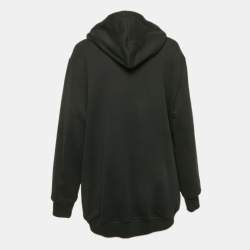 Pre Owned Moschino Couture Black Jewel Teddy Cotton Knit Hoodie S