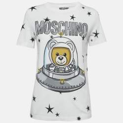Moschino Couture White Cotton Printed Crew Neck T-Shirt S
