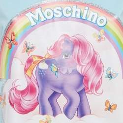 Pre Owned Moschino Couture Blue Little Pony Print Jersey T-Shirt M