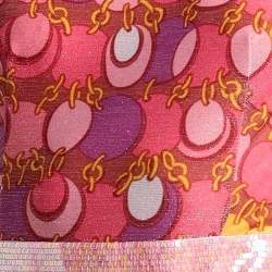 Pre Owned Moschino Couture Pink Printed Lurex Jersey Sequin Trim Jumpsuit XS