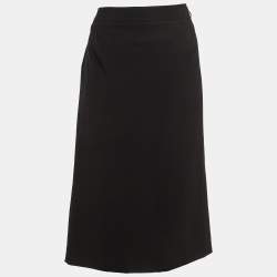 Pre Owned Moschino Couture Black Crepe Pencil Skirt L