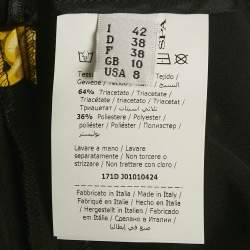 Pre Owned Moschino Couture Black Logo & Chain Print Crepe Mini Skirt M