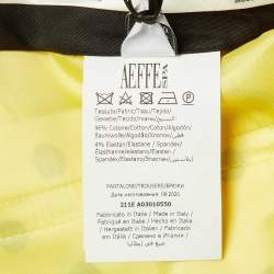 Pre Owned Moschino Couture Yellow Polka Dot Cotton Straight Fit Trousers M