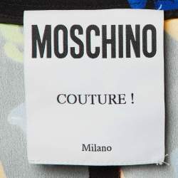 Pre Owned Moschino Couture Black Letter Print Crepe Shorts M