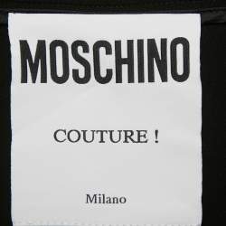 Pre Owned Moschino Couture Black Crepe Teddy Button Trousers S