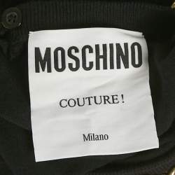 مملوكة مسبقًا Moschino Couture  Black Logo Neck Detail Cotton Sweatshirt S