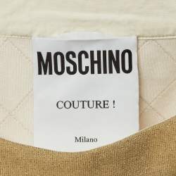 Pre Owned Moschino Couture Gold Metallic Quilted Knit Top M
