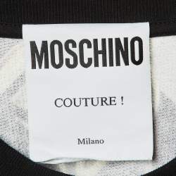 Pre Owned Moschino Couture Multicolor Printed Cotton Sweatshirt Mini Dress XS