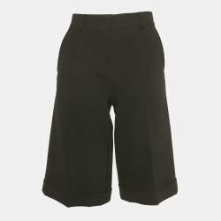 Pre Owned Moschino Couture Black Crepe Bermuda Shorts XS