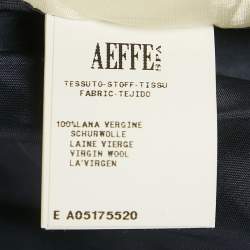 Pre Owned Moschino Couture Navy Blue Tweed & Crepe Chain Detail Jacket & Pants Set M