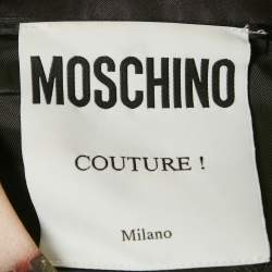 مملوكة مسبقًا Moschino Couture Black Printed Satin Shift Dress S