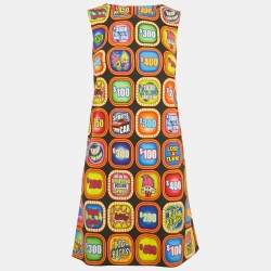 Pre Owned Moschino Couture Multicolor Good Luck Trolls Crepe Shift Dress XS