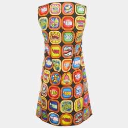 مملوكة مسبقًا Moschino Couture Multicolor Good Luck Trolls Crepe Shift Dress XS