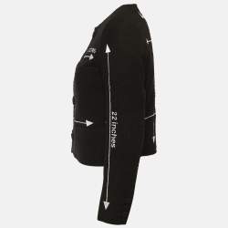 مملوكة مسبقًا Moschino Couture Black Embroidered Detail Textured Wool Jacket M