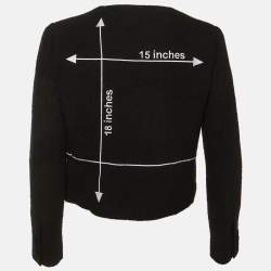 مملوكة مسبقًا Moschino Couture Black Embroidered Detail Textured Wool Jacket M