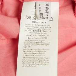 Pre Owned جاكيت قصير موسكينو كوتور تويدي وردي بتفاصيل أزرار دب مقاس صغير جدًا - إكس سمول