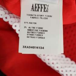 Pre Owned Moschino Couture Black/Red Satin and Sequin Bodycon Dress S