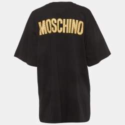 مملوكة مسبقًا Moschino Couture Black Printed Jersey T-Shirt L