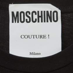 مملوكة مسبقًا Moschino Couture Black Printed Jersey T-Shirt L