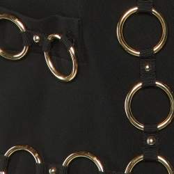 Pre Owned Moschino Cheap & Chic Black Crepe Chain Detail Jacket M